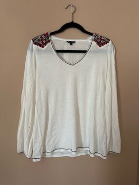 White Embroidered Top